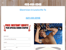 Tablet Screenshot of electricianlewisville.com